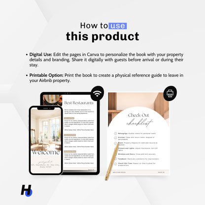 Learn how to use this PLR digital product, the Airbnb Welcome Book, to impress your guests. Perfect for reselling or customizing with Canva for a personalized guest experience.  
