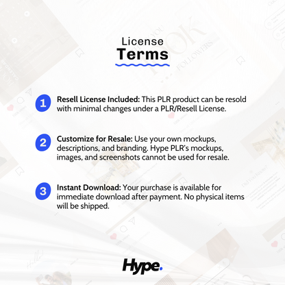 PLR license: Professional templates for digital products, easy to customize, and suitable for resale.