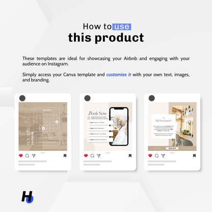 PLR Airbnb Instagram Post Templates - Hype PLR