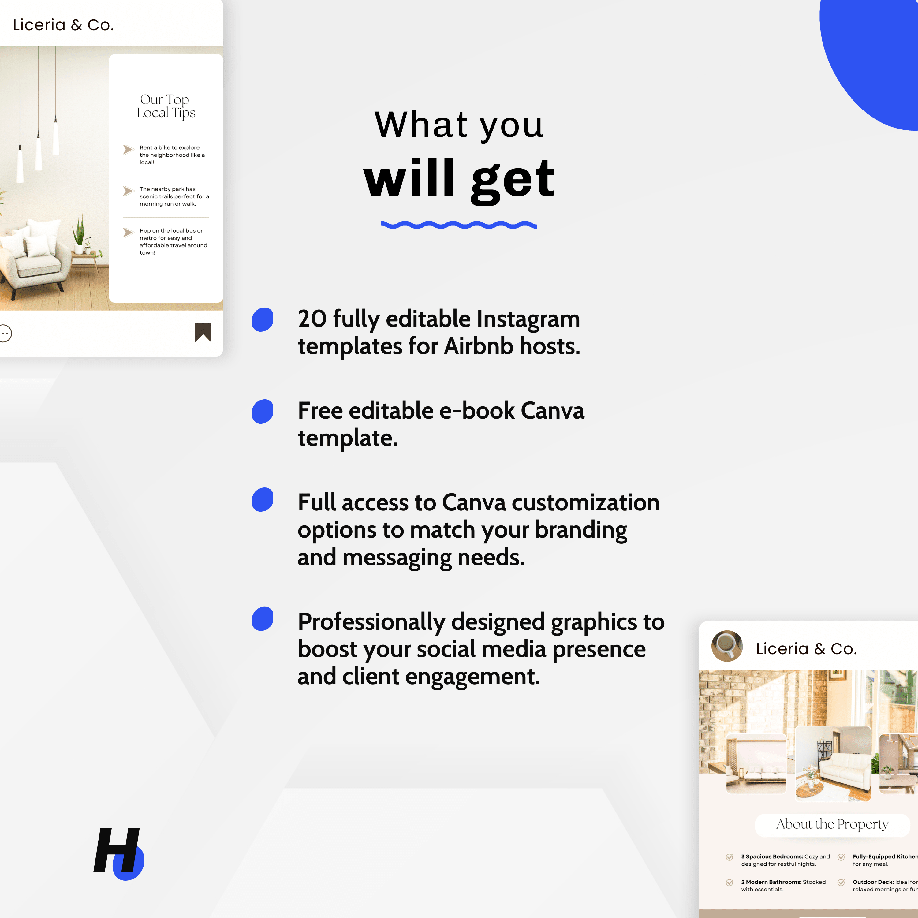 PLR Airbnb Instagram Post Templates - Hype PLR