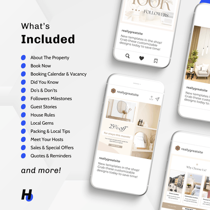 PLR Airbnb Instagram Post Templates - Hype PLR